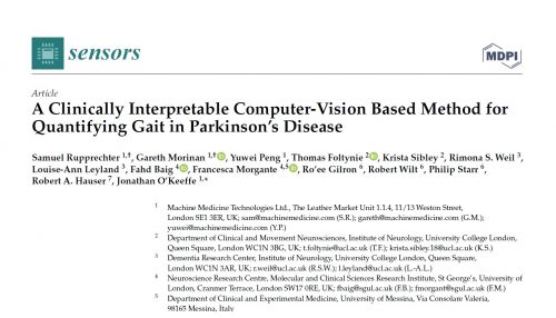 A Clinically Interpretable Computer-Vision Based Method for Quantifying Gait in Parkinson's Disease