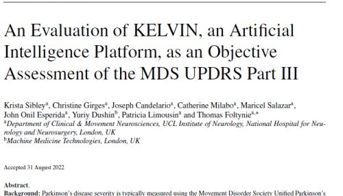 An Evaluation of Kelvin, an Artificial Intelligence Platform, as an Objective Assessment of the MDS UPDRS Part III